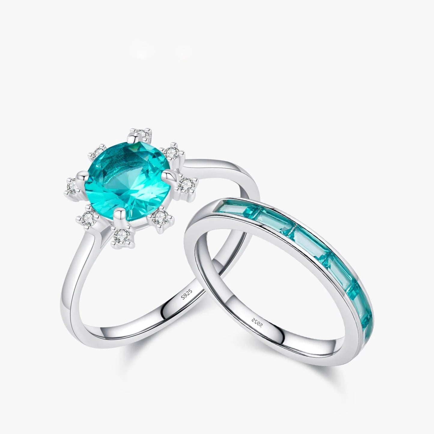 MODIAN 925 Sterling Silber Krone Paraiba Smaragdschliff Zirkon Ring für Frauen Cocktail Party Edlen Schmuck