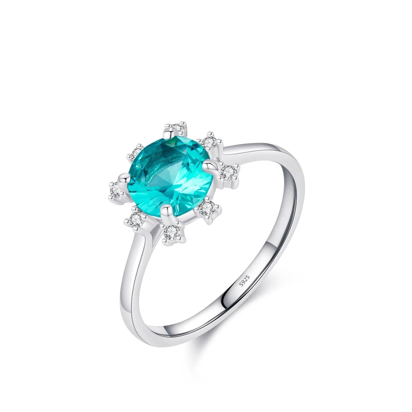 MODIAN 925 Sterling Silber Krone Paraiba Smaragdschliff Zirkon Ring für Frauen Cocktail Party Edlen Schmuck