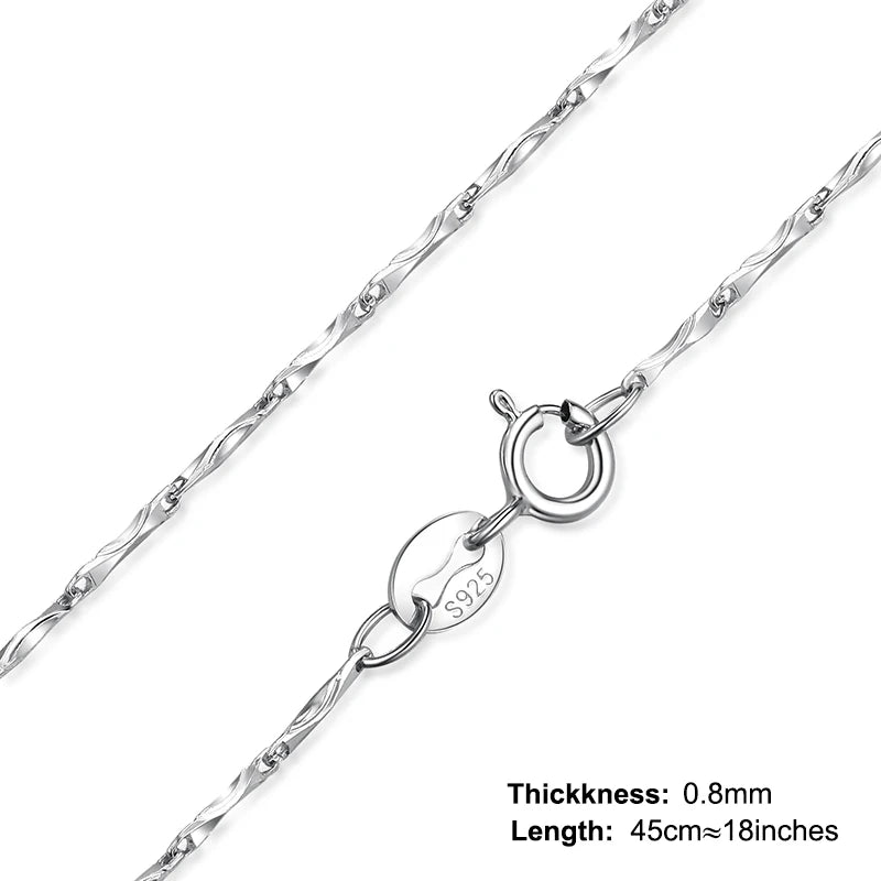 JewelryPalace Genuine 925 Sterling Silver Necklace Ingot Twisted Trace Belcher Snake Bar Singapore Box Chain Necklace for Women