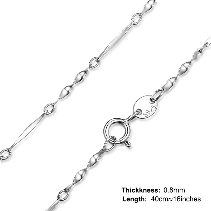 JewelryPalace Echtes 100% 925 Sterling Silber Halskette Barren Twisted Trace Belcher Snake Bar Singapur Box Kette Halskette Frauen