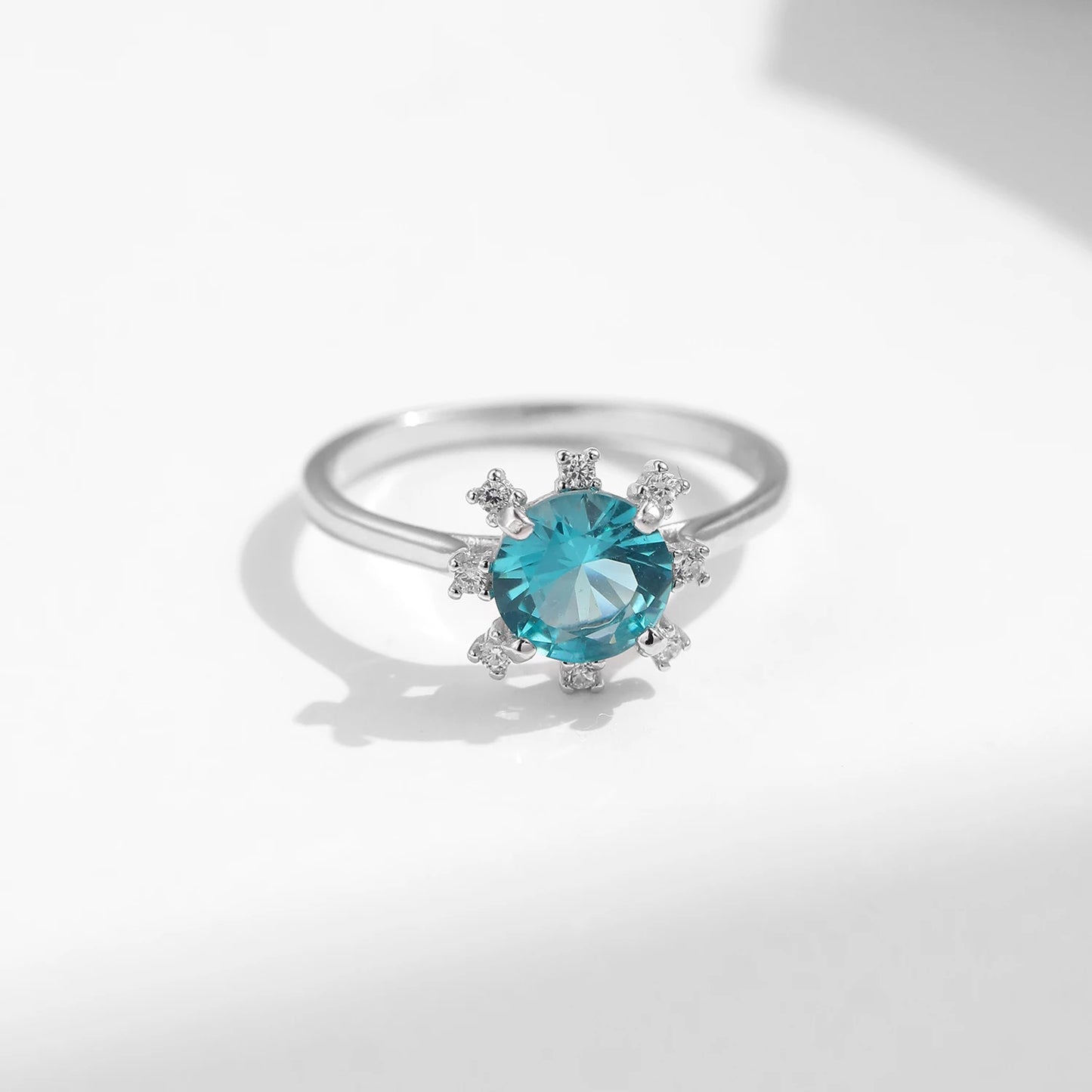 MODIAN 925 Sterling Silber Krone Paraiba Smaragdschliff Zirkon Ring für Frauen Cocktail Party Edlen Schmuck